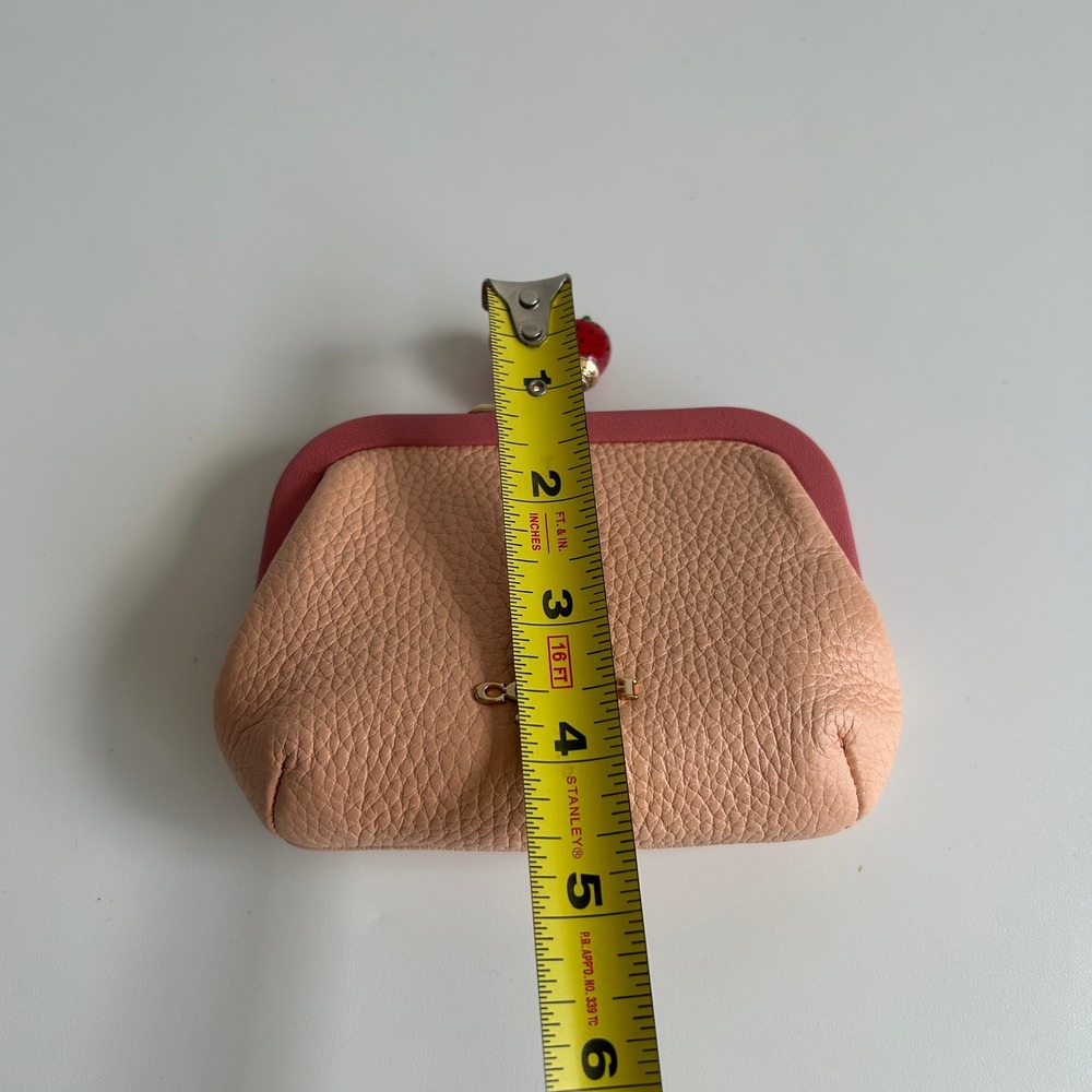 Coach Nora Kisslock Card Case Pink Pebbled Leather Coin Purse C8334 - Picture 6 of 9